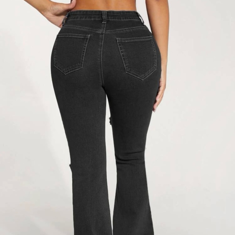 Never Worn PETITE High Waist Ripped Flare Leg Jeans - Picture 2 of 2
